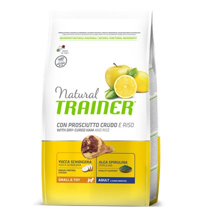 NATURAL TRAINER SMALL & TOY ADULT PROSCIUTTO CRUDO & RISO 7 KG.
