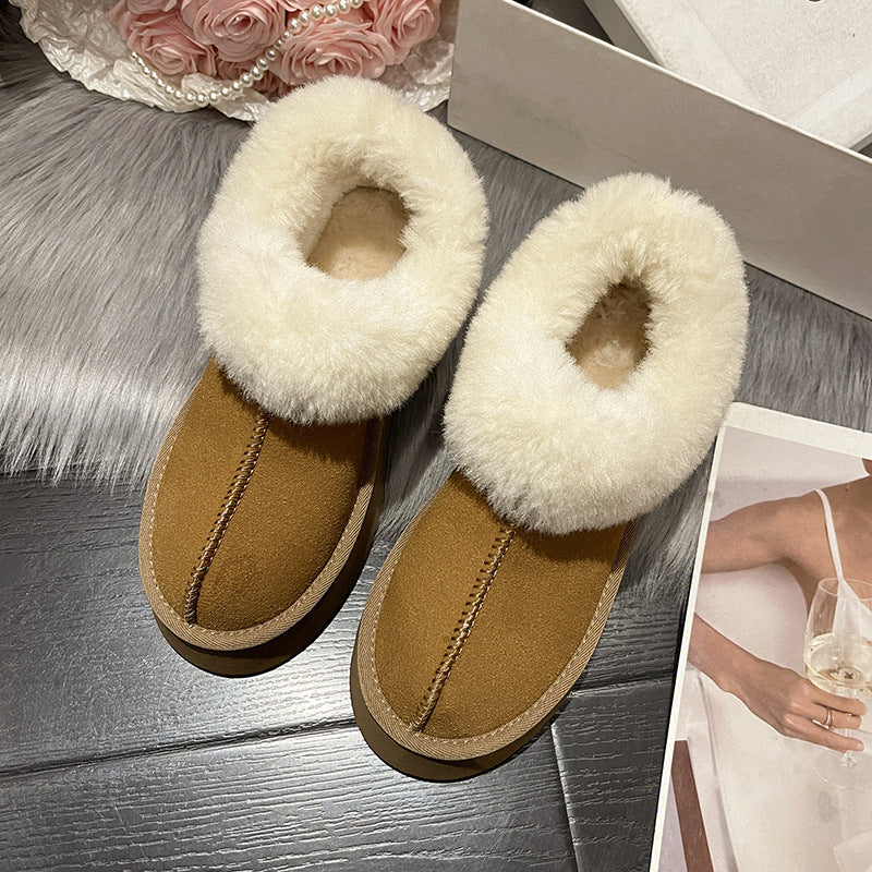 Women Short Plush Warm Snow Boots-3