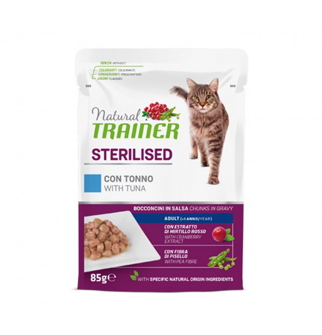 NATURAL TRAINER CAT ADULT STERILISED TONNO MULTIPACK 4 x 85 GR.