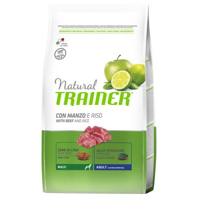 NATURAL TRAINER MAXI ADULT MANZO & RISO 12 KG.