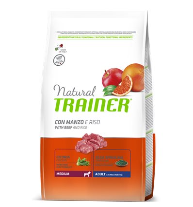 NATURAL TRAINER MEDIUM ADULT MANZO & RISO 3 KG.