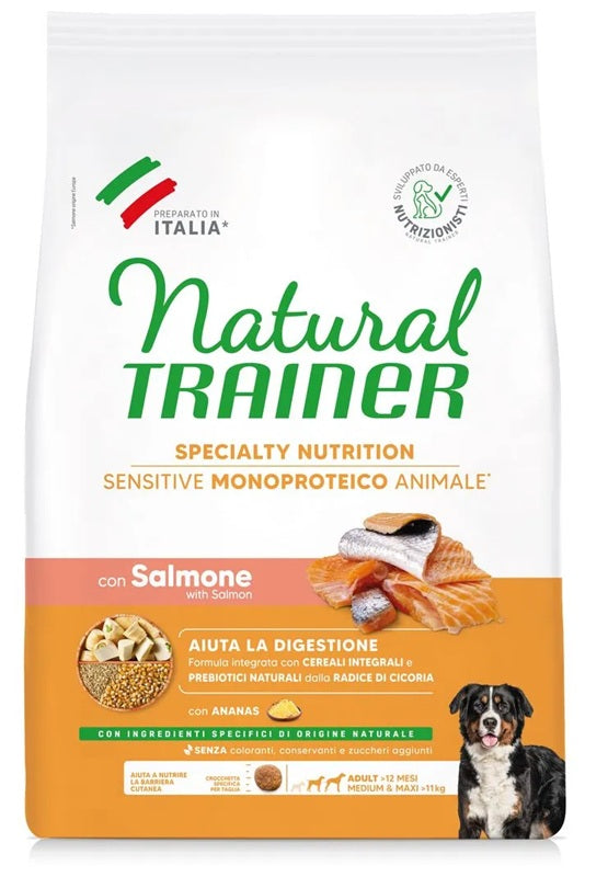 NATURAL TRAINER SENSITIVE ADULT MEDIUM/MAXI SALMONE 3 KG.