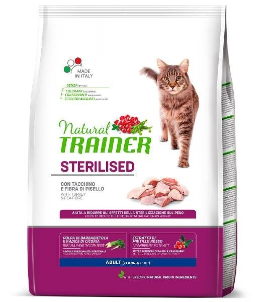 NATURAL TRAINER CAT ADULT STERILISED TACCHINO 3 KG.