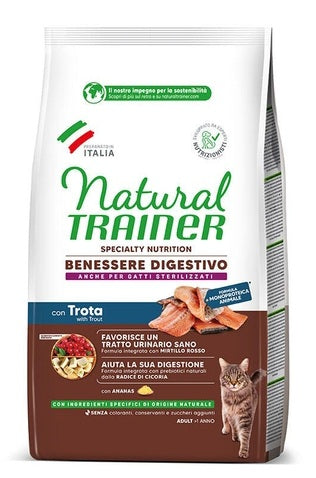 NATURAL TRAINER CAT BENESSERE DIGESTIVO TROTA 1,5 KG.