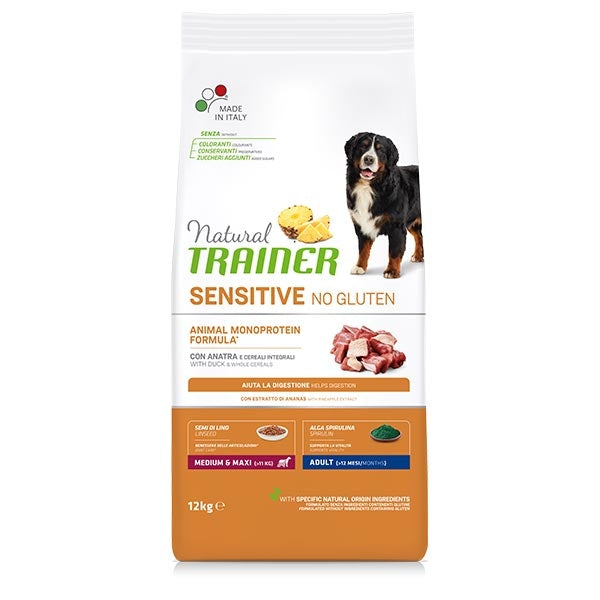 NATURAL TRAINER SENSITIVE ADULT MEDIUM/MAXI ANATRA 12 KG.