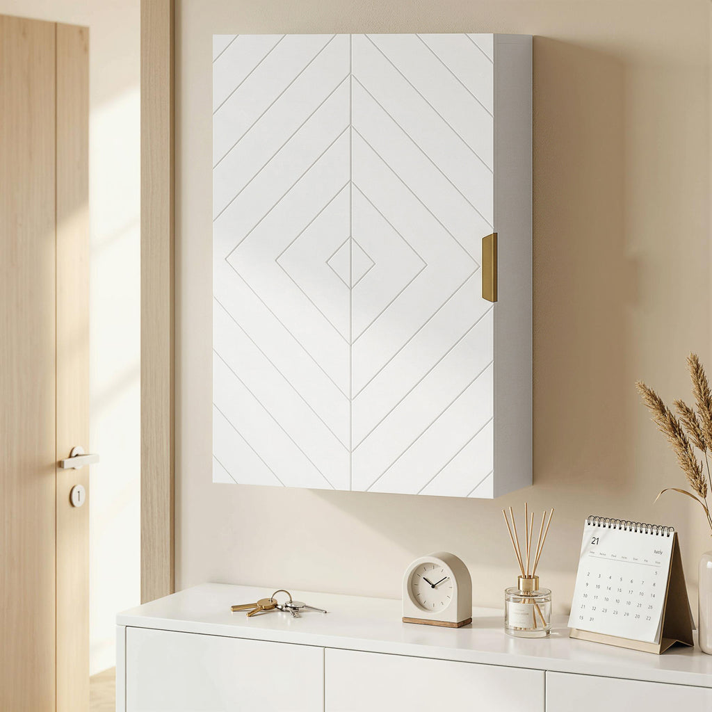 Armoire murale de salle de bain, armoire à pharmacie murale meuble de rangement avec étagère réglable-8