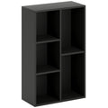 Bibliothèque étagère de rangement avec 5 compartiments, pour salon chambre à coucher bureau, 50x24x80cm, noir-0