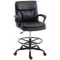 Chaise bureau ergonomique, chaise de dessin réglable en hauteur, repose-pieds réglable, 61 x 61 x 108 cm, noir-0