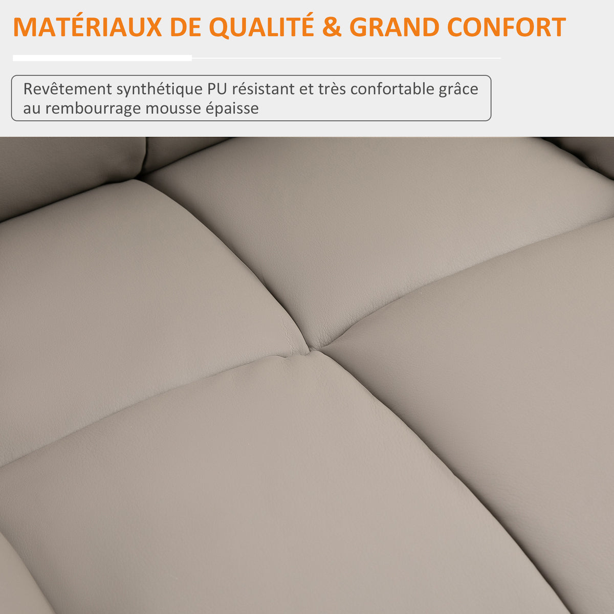 Fauteuil de massage fauteuil de relaxation massant avec dossier inclinable manuellement et repose-pied fauteuil TV revêtement synthétique télécommande incluse gris-6