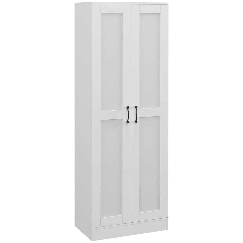 Armoire 2 portes meuble de rangement avec 5 étagères, style contemporain, 60L x 36,5l x 175H-0