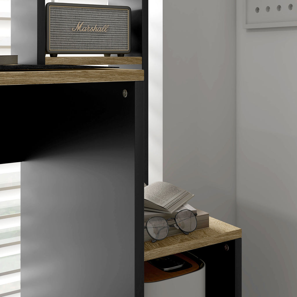 Bureau multi-rangements avec étagères, support pour unité centrale, grand bureau, 114L x 45l x 138H cm-8