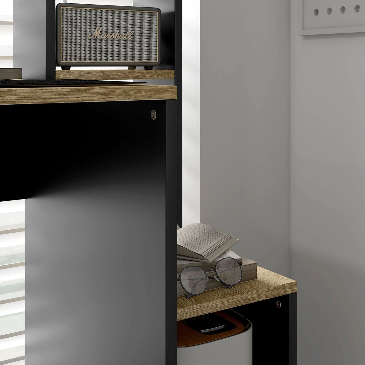 Bureau multi-rangements avec étagères, support pour unité centrale, grand bureau, 114L x 45l x 138H cm-8