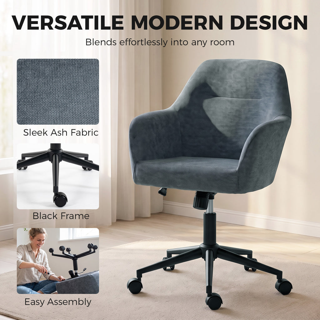 Chaise Bureau Ergonomique, Fauteuil de Bureau en Chenille avec Hauteur Réglable, Fonction Bascule, Bleu-7