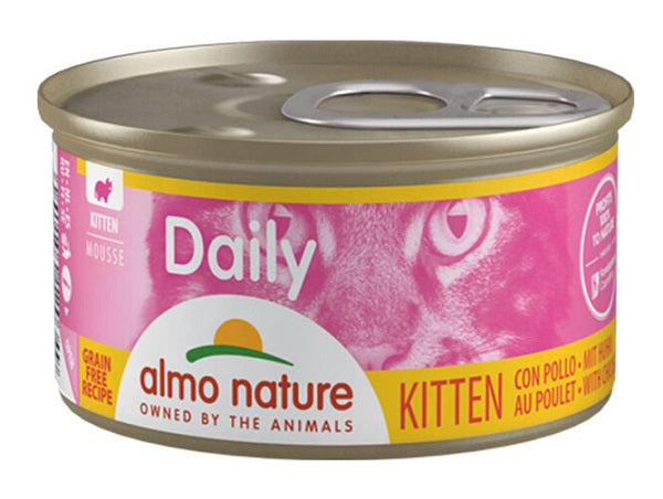 ALMO NATURE CAT DAILY MOUSSE KITTEN POLLO 85 GR.
