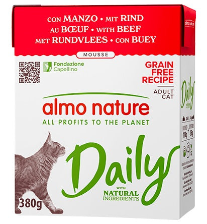 ALMO NATURE CAT DAILY MOUSSE MANZO 380 GR.