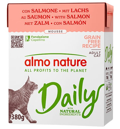 ALMO NATURE CAT DAILY MOUSSE SALMONE 380 GR.