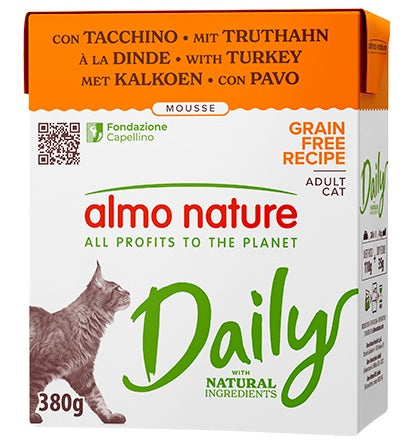 ALMO NATURE CAT DAILY MOUSSE TACCHINO 380 GR.