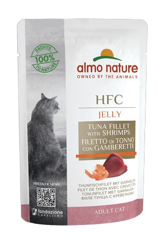 ALMO NATURE CAT NATURAL PLUS JELLY TONNO & GAMBERETTI 55 GR.