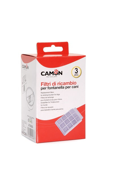 CAMON FILTRI DI RICAMBIO PER FONTANELLA PER CANI 3 PZ.