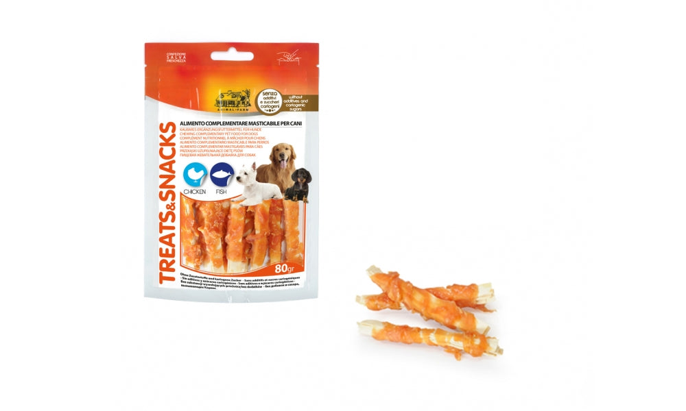 CAMON TREATS & SNACK POLLO & PESCE 80 GR.