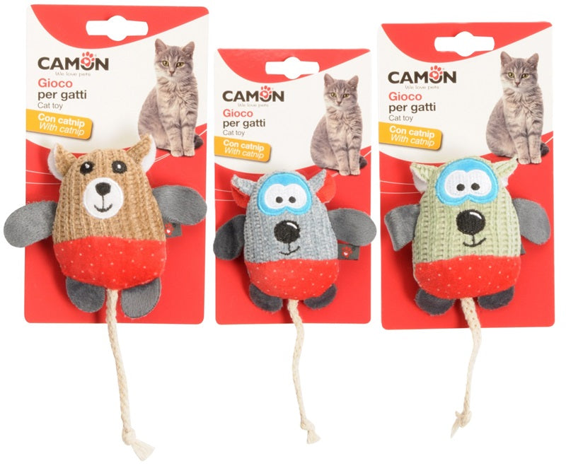 CAMON GIOCO GATTO IN POLIESTERE CON CATNIP 10 CM.