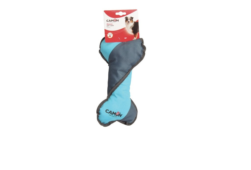 CAMON OSSO BICOLORE IN POLIESTERE CON SQUEAKER 30 CM.