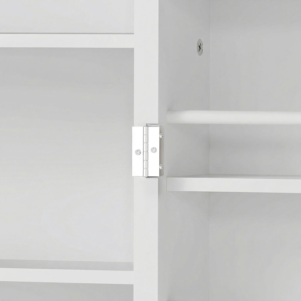 Armoire de cuisine meuble cuisine rangement avec 12 étagères à portes, étagères ajustables, 58x29x119,5cm, blanc-8