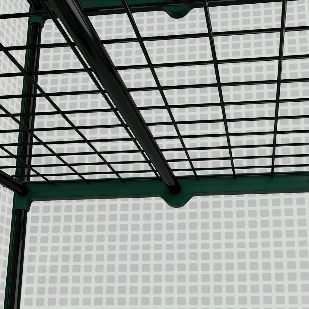 Serre de Jardin Balcon étagère Serre 4 Niveaux 90L x 49l x 160H cm Acier galvanisé bâche Amovible PE Haute densité Vert-8