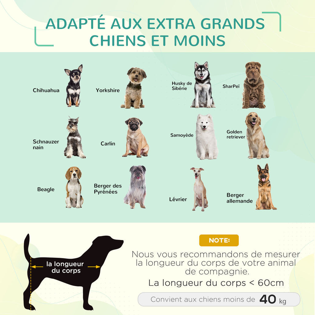 Lit pour chien chat XXL grand confort sur pieds lit de camp 130L x 90l x 20H cm textilène micro-perforé noir-3