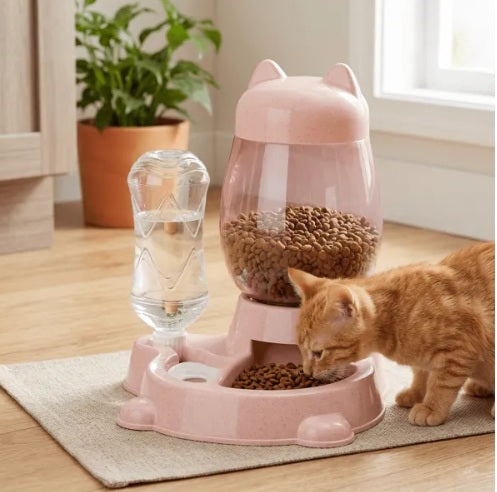 Distributori di cibo e acqua 2 in 1-L26.8*W26*H30cm