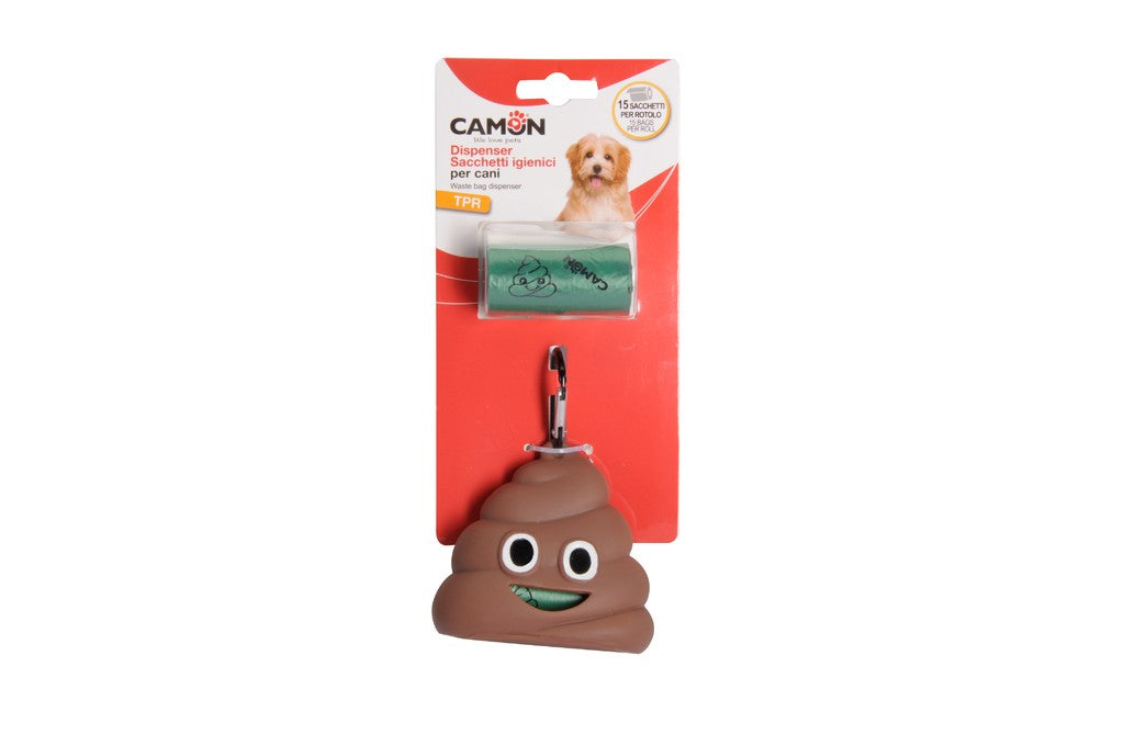 CAMON DISPENSER IN TPR "POO" CON 2 ROTOLI DA 15 SACCHETTI