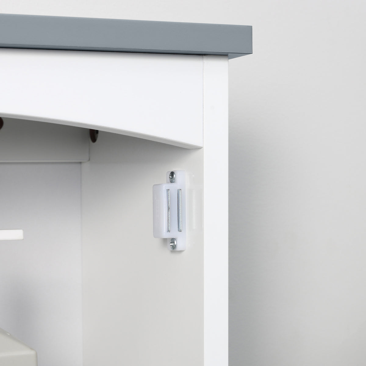 Meuble wc suspendu armoire à pharmacie murale armoire salle de bain rangement avec porte et étagère réglable - 41 x 18,5 x 52 cm - MDF - blanc-9