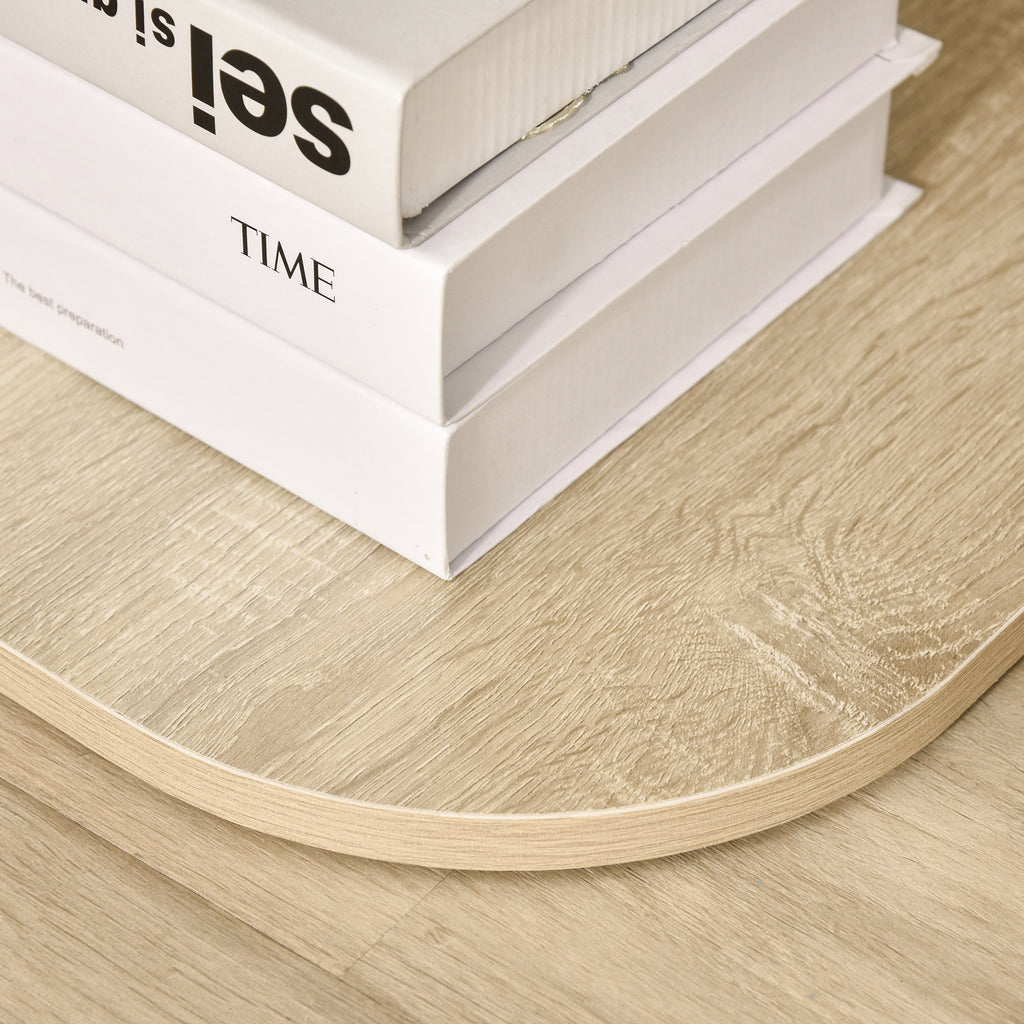 Table d'Appoint Guéridon Design Contemporain Bout de Canapé étagère Verre trempé Bois naturel-7