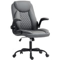 Fauteuil de bureau, chaise bureau ergonomique avec accoudoirs relevables, hauteur réglable, fonction de bascule, gris-0