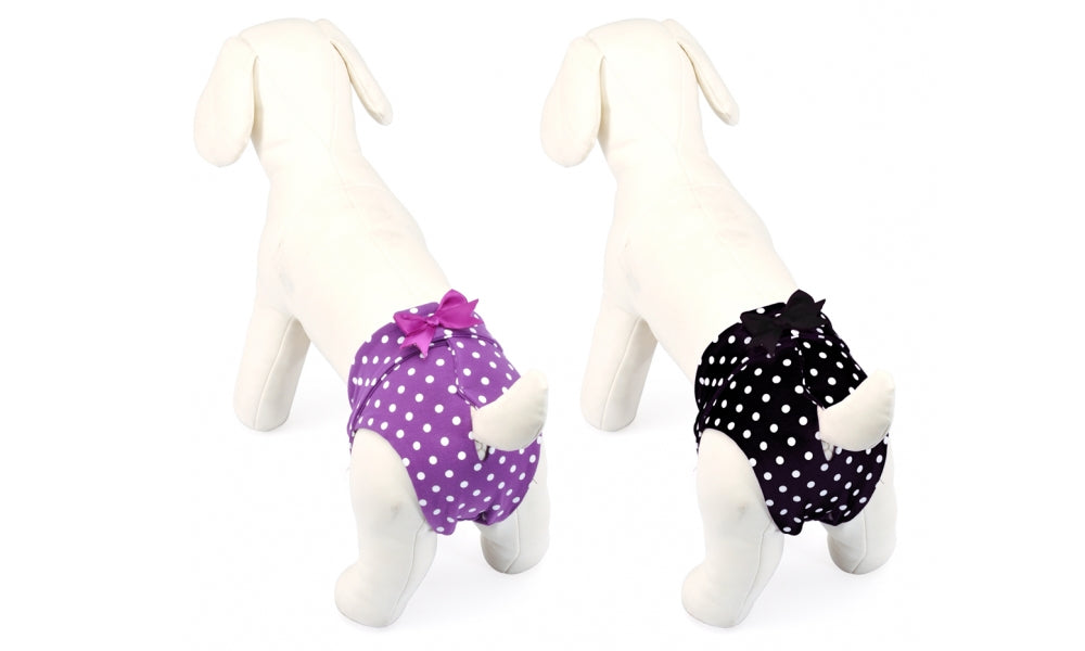 CAMON MUTANDINA A POIS IN COTONE ELASTICIZZATO TG. M (36 CM.) NERA