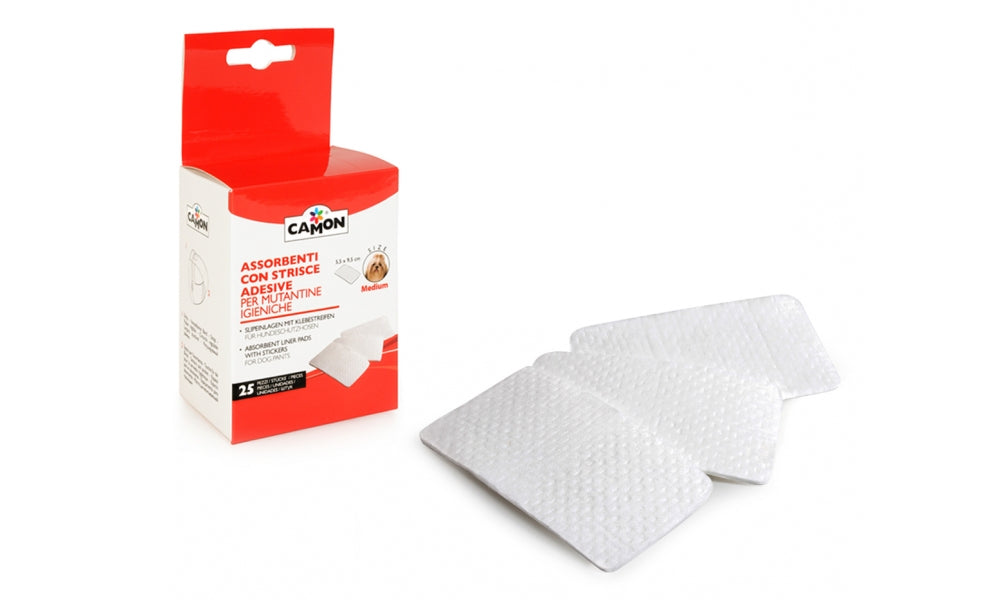 CAMON ASSORBENTI CON STRISCE ADESIVE PER MUTANDINE IGENICHE 25 PZ. / TG. M