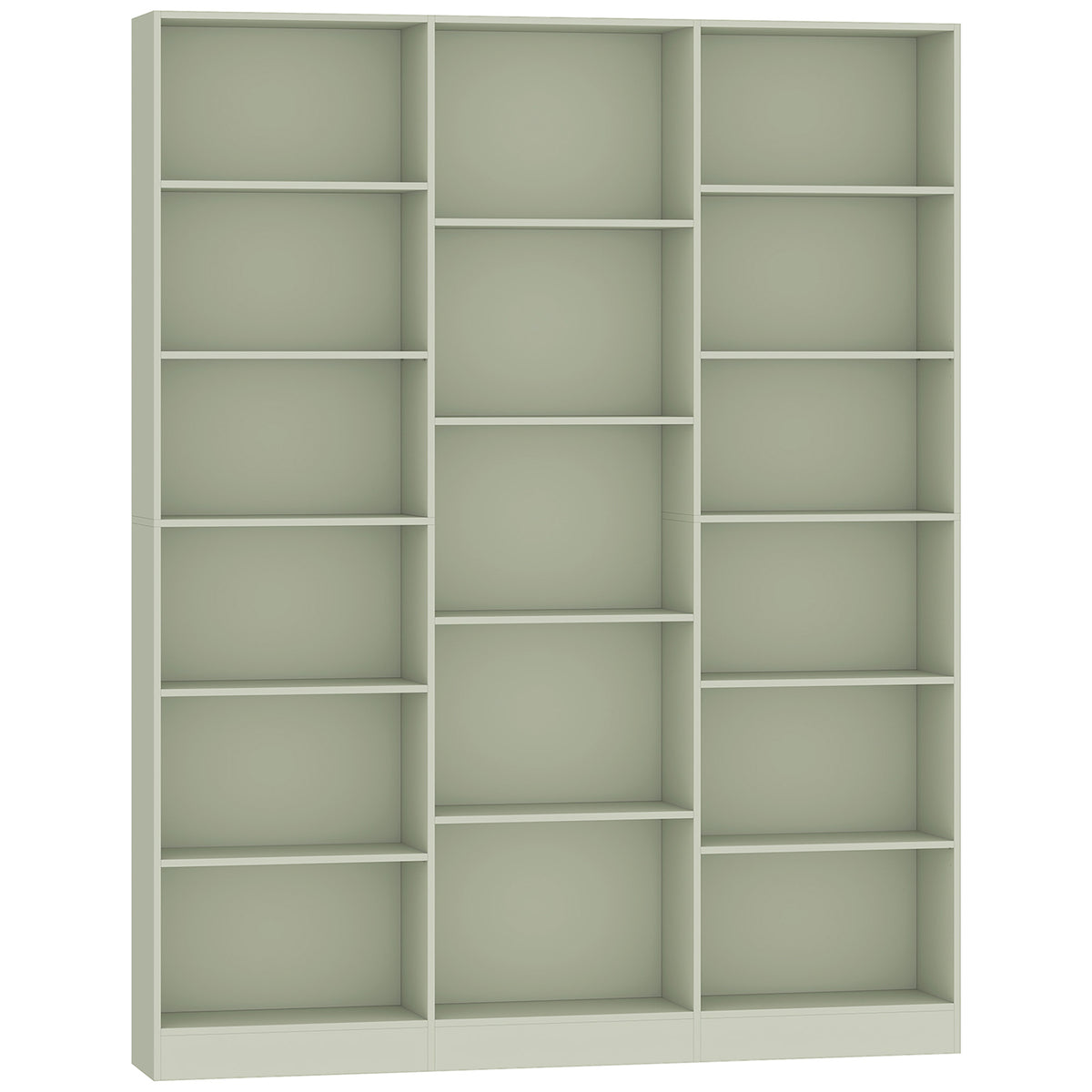 Bibliothèque 6 Niveaux, Étagère de Rangement avec 17 Compartiments et Étagères Réglables, 149 x 23,6 x 188 cm, Vert-0
