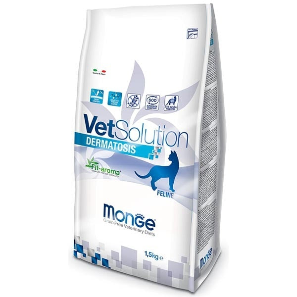 MONGE VETSOLUTION CAT DERMATOSIS 1,5 KG.