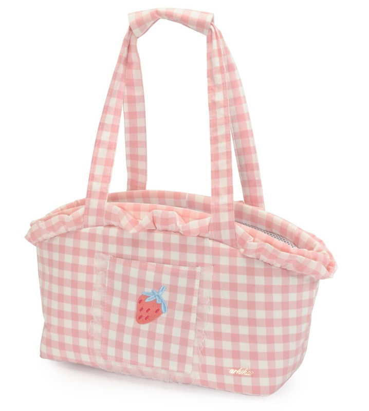CAMON BORSA TRASPORTINO A QUADRETTI (35,5 x 17 x 26 CM.) ROSA/BIANCA