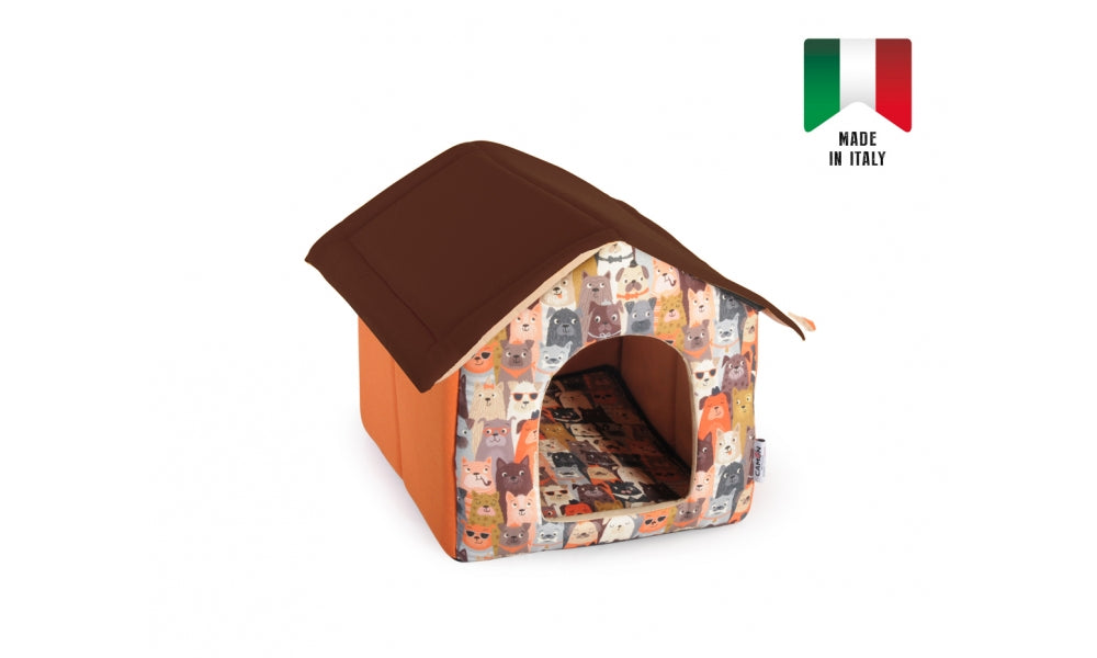 CAMON CASETTA DOPPIO CUSCINO "CAGNOLINI" 35 x 40 x 38 CM.