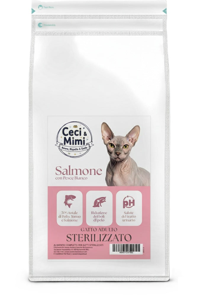CECI & MIMI CAT - ADULT STERILIZED SALMONE & PESCE BIANCO 1,5 KG.