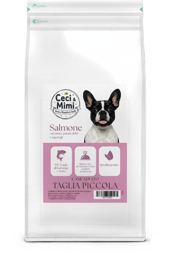 CECI & MIMI DOG - GRAIN FREE ADULT SMALL SALMONE, TROTA, PATATE DOLCI & ASPARAGI 6 KG.