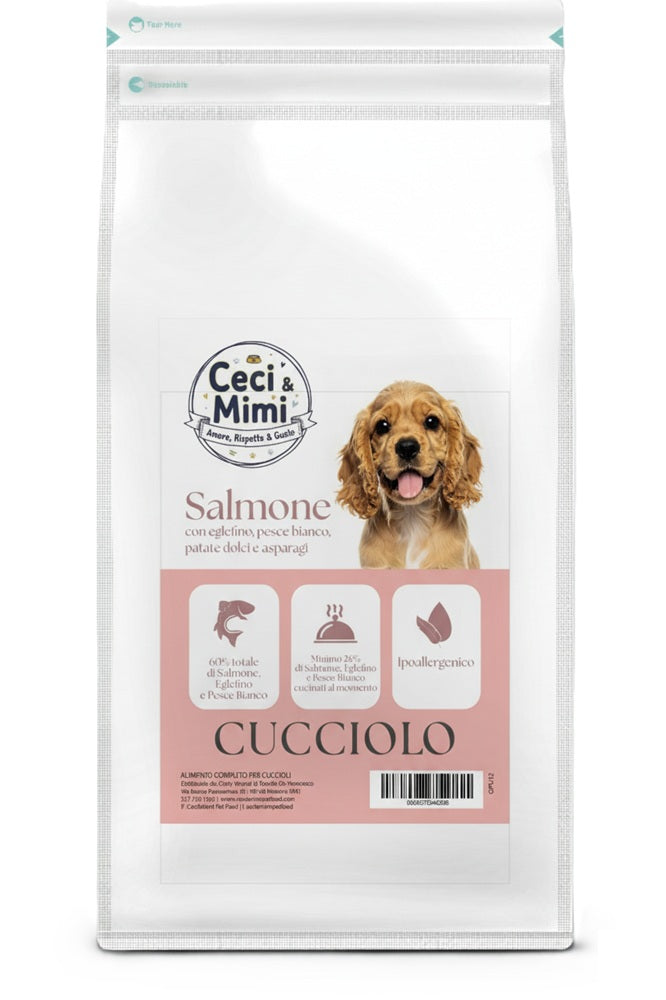 CECI & MIMI DOG - GRAIN FREE PUPPY SALMONE, EGLEFINO, PESCE BIANCO, PATATE DOLCI & ASPARAGI 2 KG.
