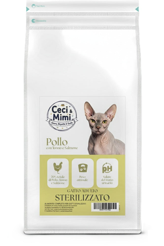 CECI & MIMI CAT - ADULT STERILIZED POLLO, TONNO & SALMONE 5 KG.