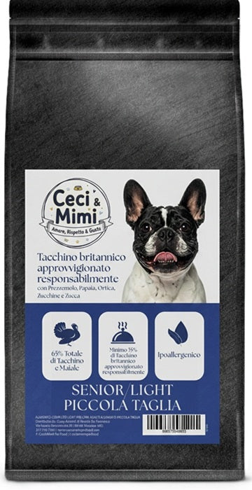 CECI & MIMI DOG - SENIOR/LIGHT SMALL TACCHINO, PREZZEMOLO, PAPAIA, ORTICA, ZUCCHINE, ZUCCA 6 KG.