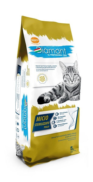DIAMANT TOP PREMIUM QUALITY MICIO STERILIZZATO POLLO 15 KG.
