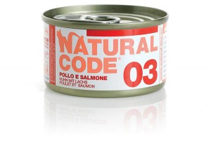 NATURAL CODE 03 POLLO & SALMONE 85 GR.