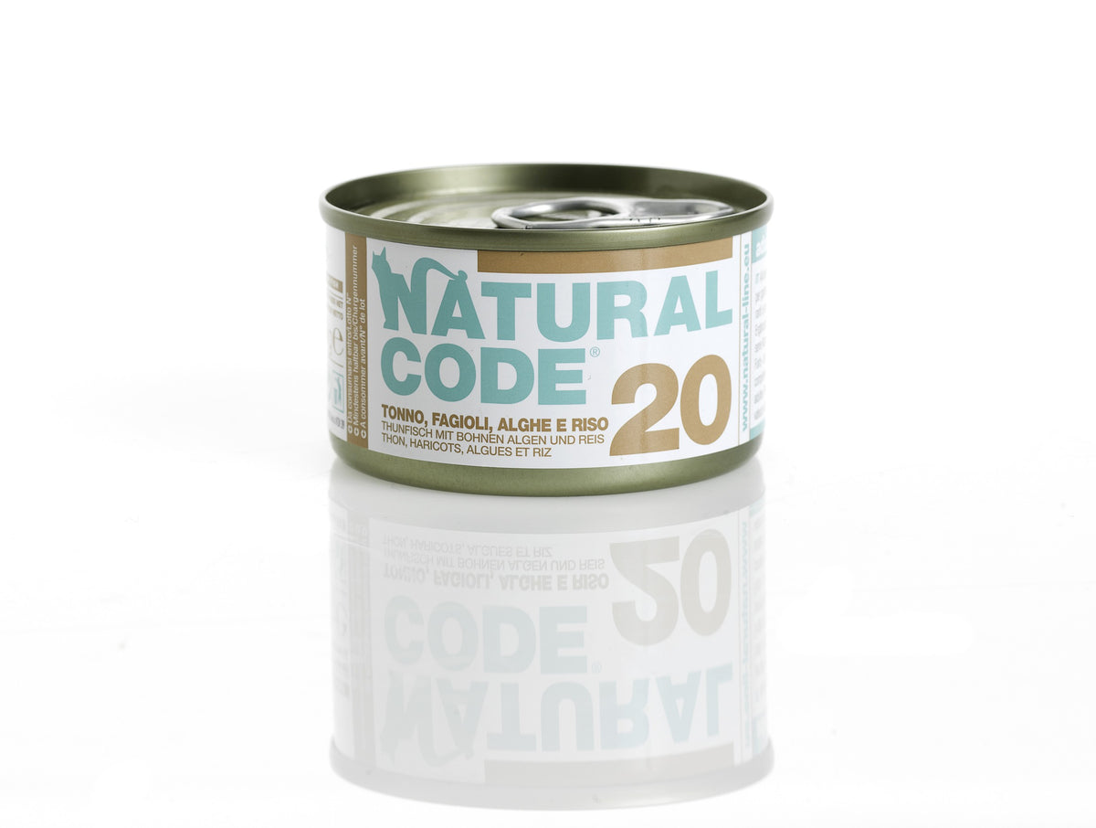 NATURAL CODE 20 TONNO, FAGIOLI, ALGHE & RISO 85 GR.