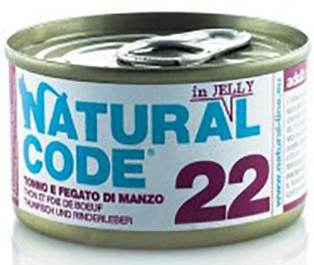 NATURAL CODE 22 TONNO & FEGATO DI MANZO IN JELLY 85 GR.