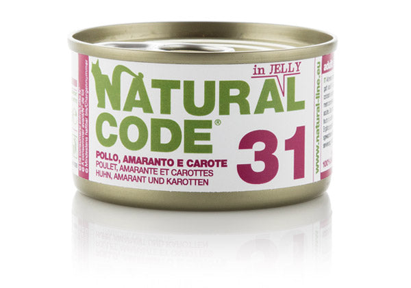 NATURAL CODE 31 POLLO CON AMARANTO & CAROTE IN JELLY 85 GR.